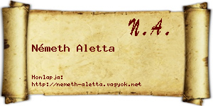 Németh Aletta névjegykártya